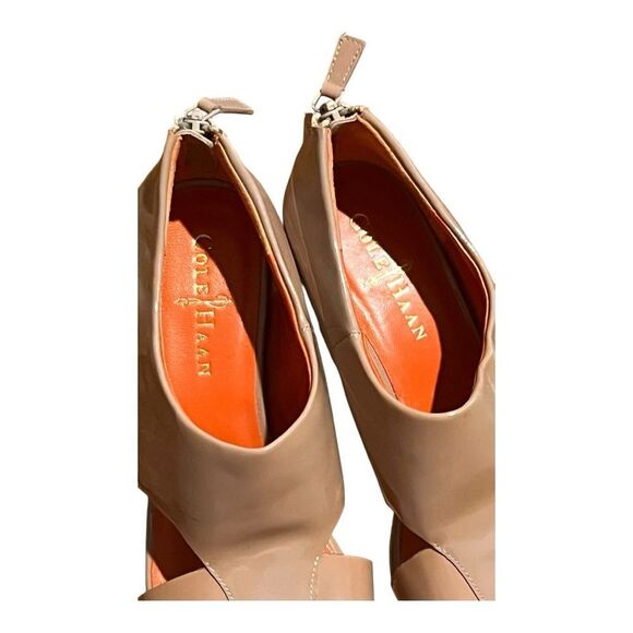 Cole Haan NWT Tan Peep-Toe Wedges size 6.5 - Picture 4 of 7